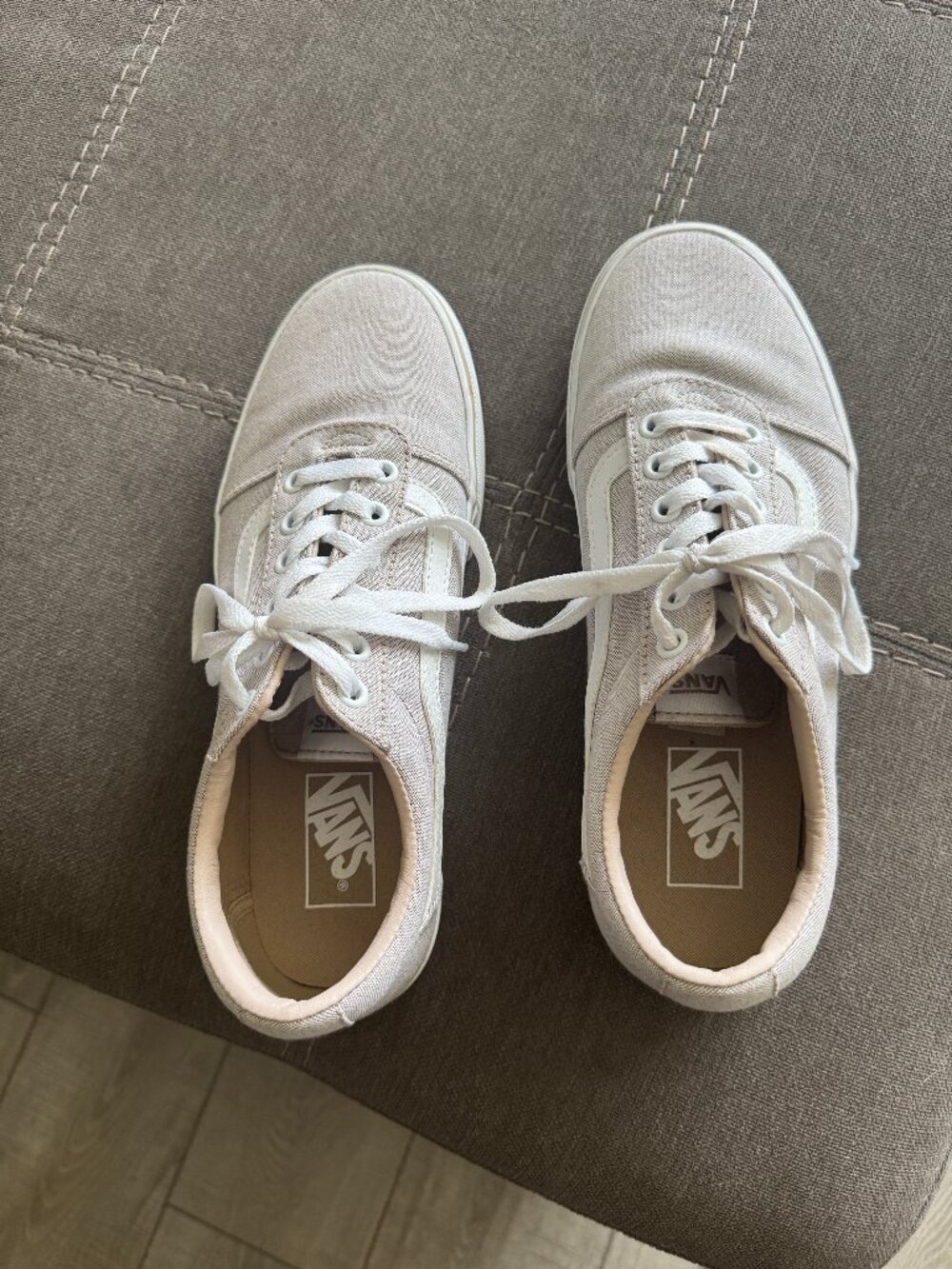 Vans beige and white almost new shoes! Worn once